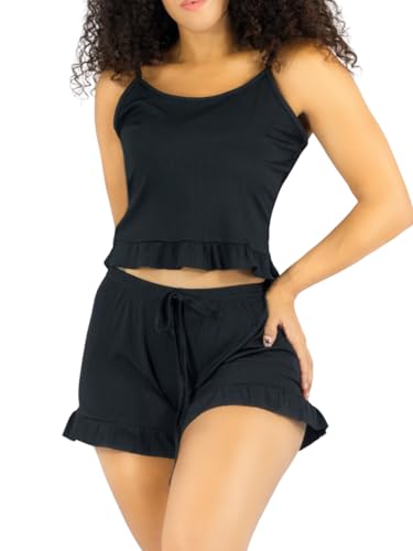 Conjunto de Pijama para Dama, Playera de Verano y Pantalones Cortos, Conjunto de Ropa de Dormir Suave Y Muy Ligera