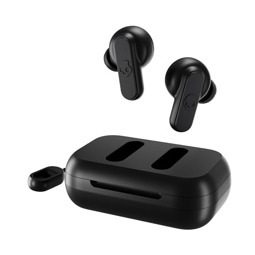 Auriculares In-Ear Inalámbricos Skullcandy , 12 h de Autonomía, Micrófono, Compatibles con iPhone Android y Dispositivos Bluetooth, Negro
