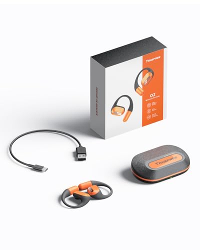 Audífonos Bluetooth 5.3, TRUEFREE O2 Open-Ear Conducción de Aire, Llamadas claras de 4 mics, Impermeable IPX5, Bajo mejorados. 22 Horas