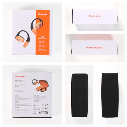 Audífonos Bluetooth 5.3, TRUEFREE O2 Open-Ear Conducción de Aire, Llamadas claras de 4 mics, Impermeable IPX5, Bajo mejorados. 22 Horas
