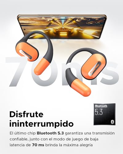 Audífonos Bluetooth 5.3, TRUEFREE O2 Open-Ear Conducción de Aire, Llamadas claras de 4 mics, Impermeable IPX5, Bajo mejorados. 22 Horas
