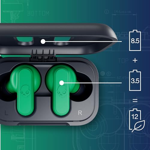 Auriculares Inalámbricos Bluetooth Skullcandy Dime 2, 12 h de Autonomía, Micrófono. Color: Verde.