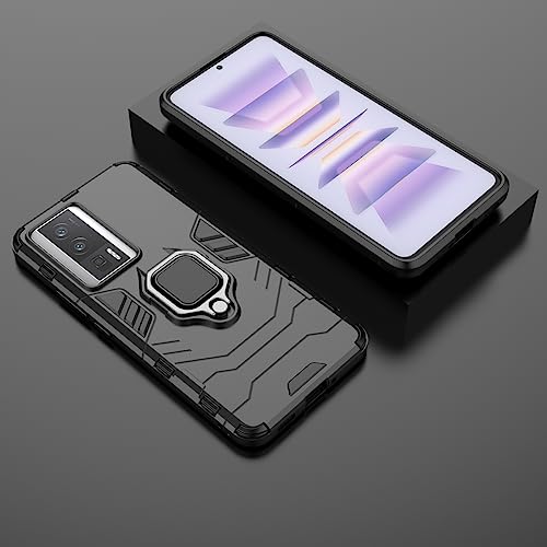 Funda Xiaomi Poco F5 Pro Case y Redmi K60 Pro Case Uso Rudo, con 2 Unidades Mica Protector de Pantalla de Vidrio Templado, para Xiaomi Poco F5 Pro Funda (Negro)