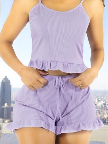 Conjunto de Pijama para Dama, Playera de Verano y Pantalones Cortos, Conjunto de Ropa de Dormir Suave Y Muy Ligera