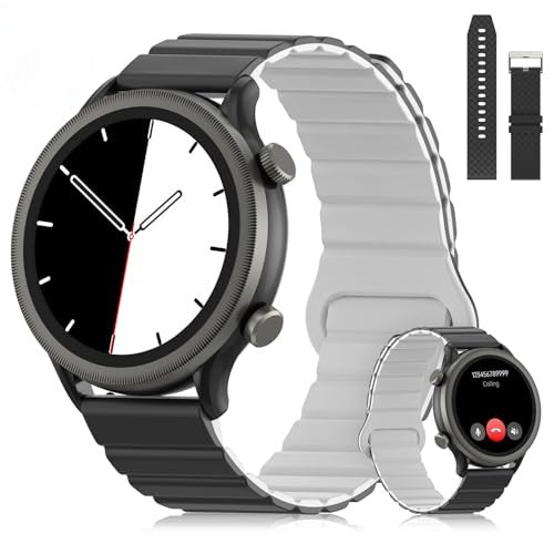 Smartwatch para Mujer/Hombre FreshFun con Llamada Bluetooth, Reloj Inteligente IP67 con Pantalla 1.39in, Pulsera Deportiva con Monitoreo de Ritmo Cardíaco, Presión Arterial, Sueño, Negro