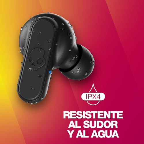 Auriculares In-Ear Inalámbricos Skullcandy , 12 h de Autonomía, Micrófono, Compatibles con iPhone Android y Dispositivos Bluetooth, Negro
