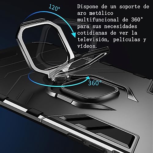 Funda Xiaomi Poco F5 Pro Case y Redmi K60 Pro Case Uso Rudo, con 2 Unidades Mica Protector de Pantalla de Vidrio Templado, para Xiaomi Poco F5 Pro Funda (Negro)