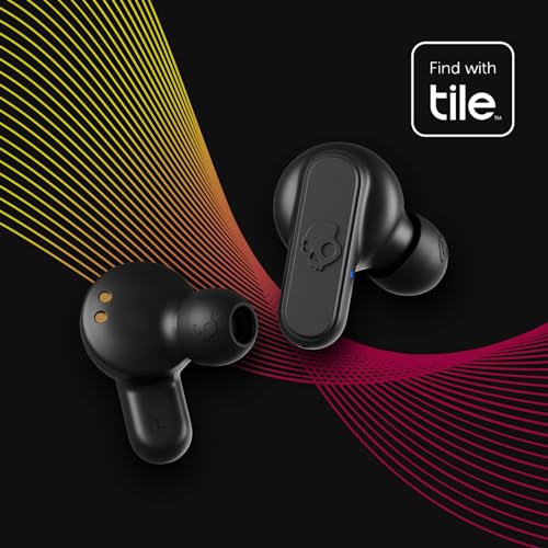 Auriculares In-Ear Inalámbricos Skullcandy , 12 h de Autonomía, Micrófono, Compatibles con iPhone Android y Dispositivos Bluetooth, Negro