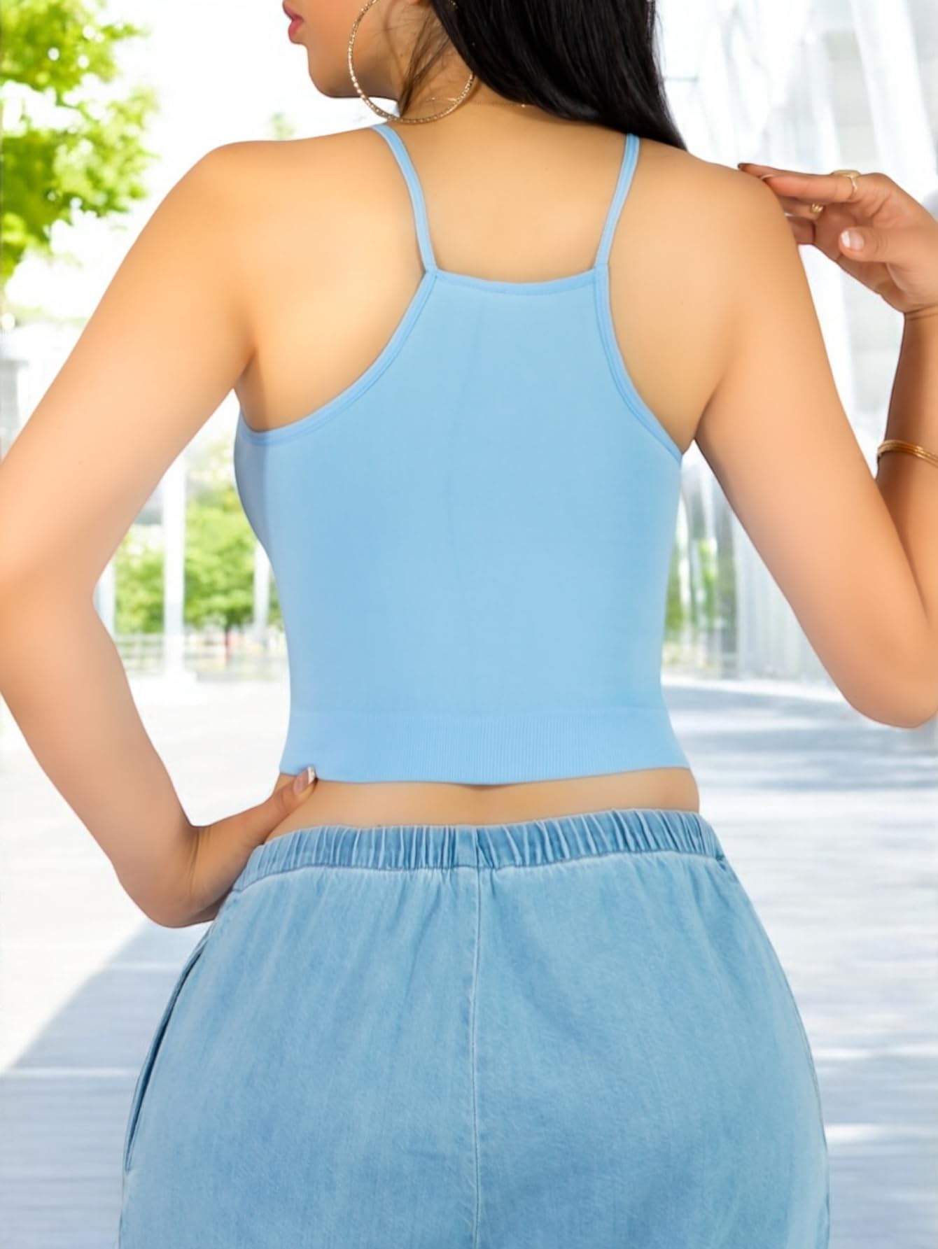 Pack de 3 Tops de Mujer Deportivo o Casual Blusas Croptop básicos Dama Tirantes Camiseta Corta Dama Stretch