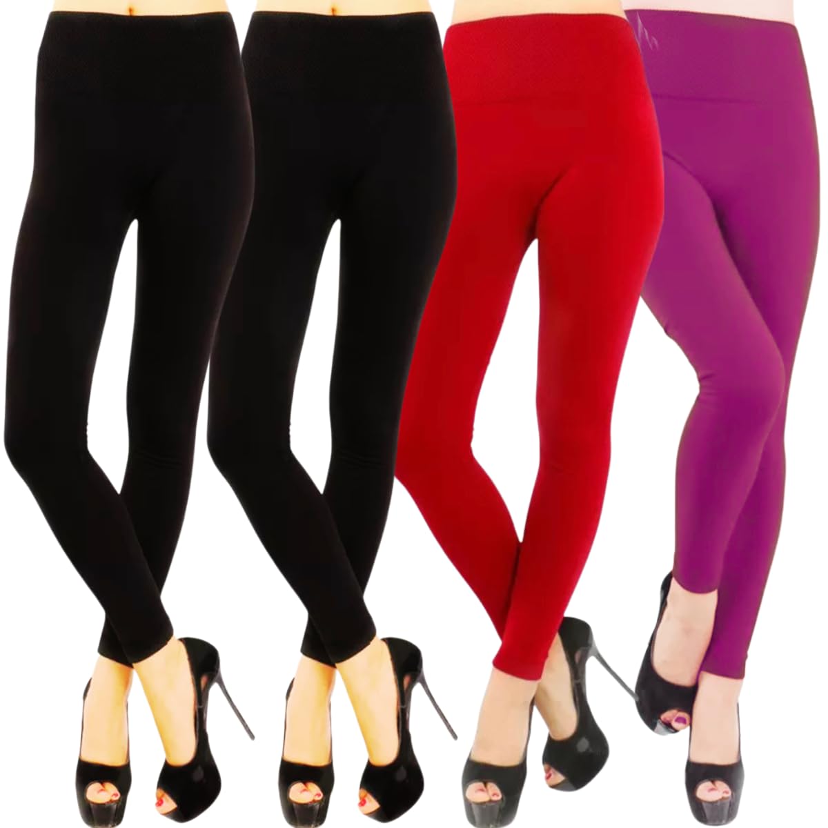 Pack de 4 Piezas Leggings térmicos para Mujer Pantalones Deportivos atléticos de Yoga Entrenamiento mallones