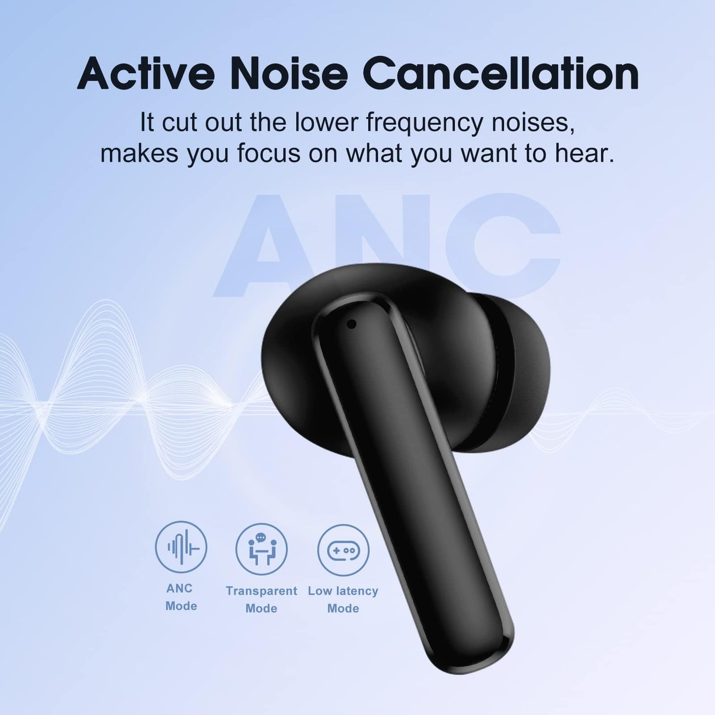 Audífonos Inalámbricos, Cancelación de Ruido Activa QCY T13 ANC. Bluetooth 5.3 con 4 Micrófonos, 30 Horas de Reproducción.
