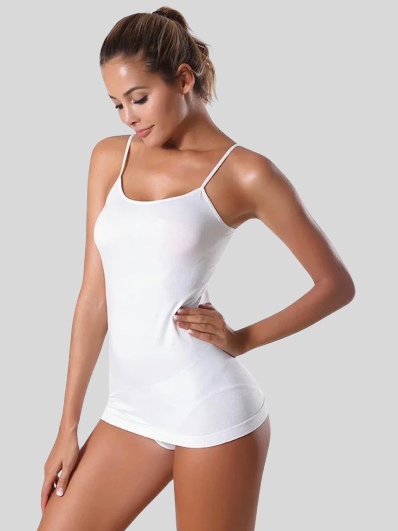 Pack de 4 Blusas De Tirante Microfibra Fresca Basicos De Mujer Top Blusas Dama Tops Croptop Dama Interior o Exterior Ajustables Tallas Extras