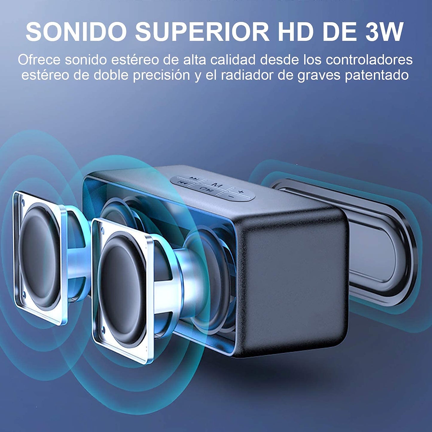 Bocina Bluetooth Portátil,Altavoz Inalámbrico Bluetooth,Altavoz Bluetooth Portátil con Sonido Estéreo HD,Alcance de 10 m de Bluetooth,Bajo Rico,Sonido HIFI,3.5mm AUX/TF/USB,ideal para viajar,Compatible con iPhone, iPad, Android, Tablet