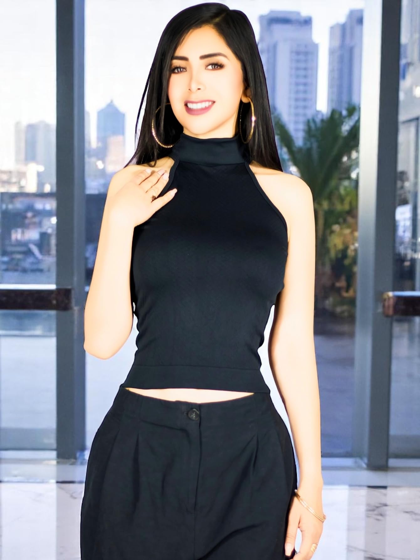 Blusas Mujer Texturizada Casual O Elegante Crop Top