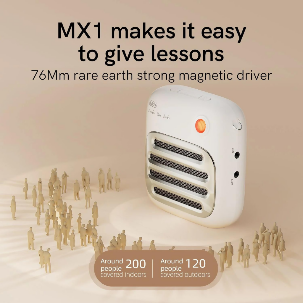 Bocina QCY Bluetooth con Diadema Amplifica Voz, Música, Batería hasta 28 Horas.