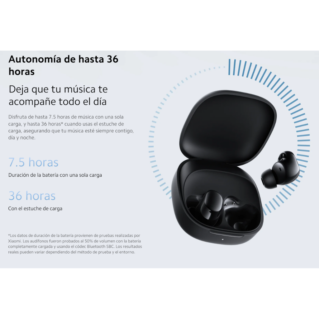 Audífonos Xiaomi redmi buds 6 play bluetooth. 36 horas de autonomía, largo alcance. Color: Negro.