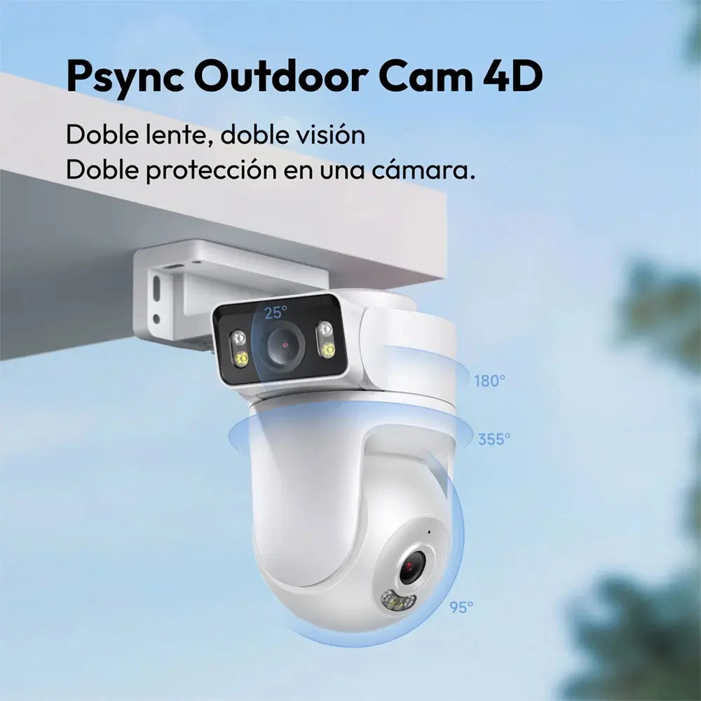 Cámara Psync Outdoor 4D 8MP Wi-Fi 6 Visión Nocturna Exterior IP66