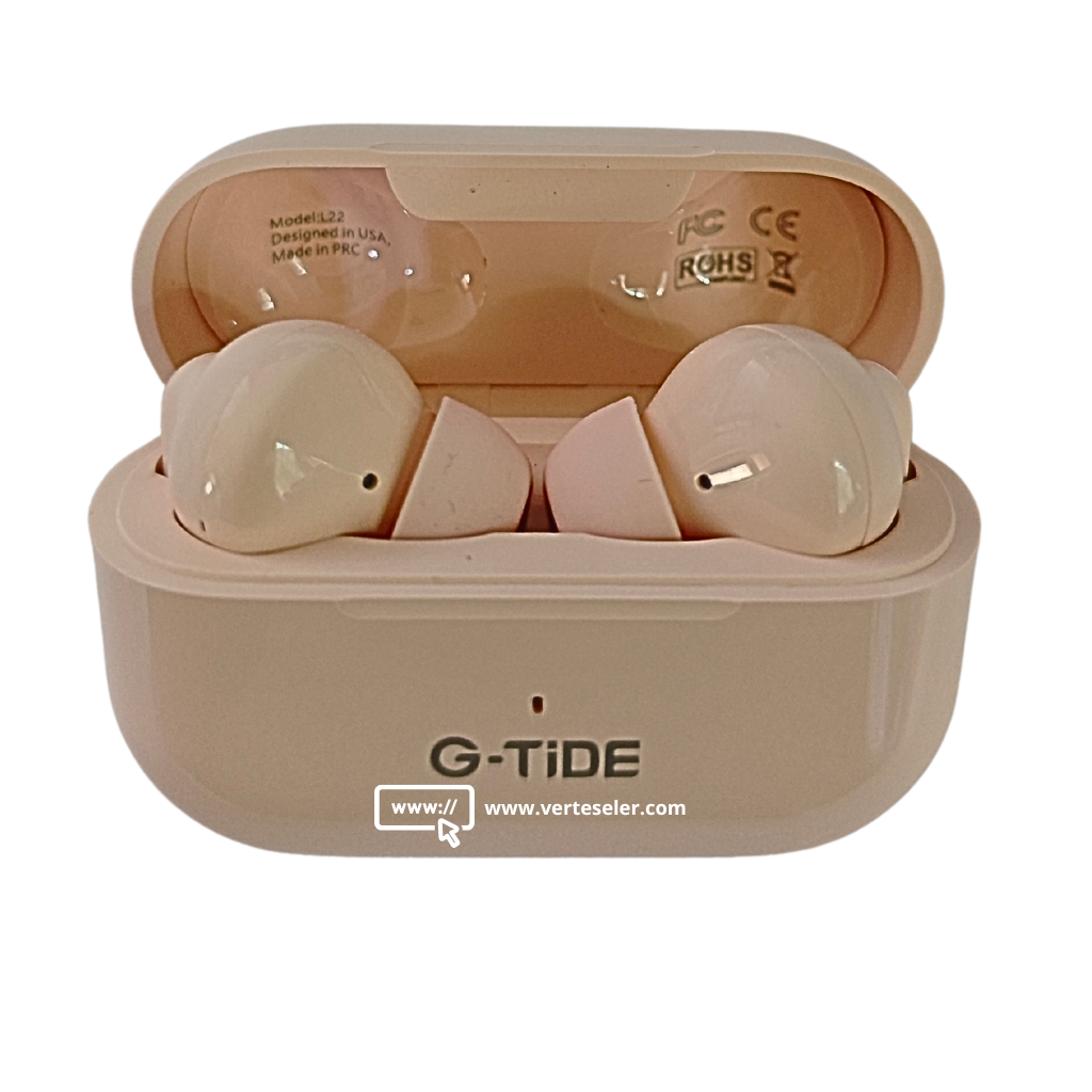 Audífonos bluetooth 5.3 G-tide L22 hasta 8 horas de batería, estuche de carga y bolsa regalo.Rosa