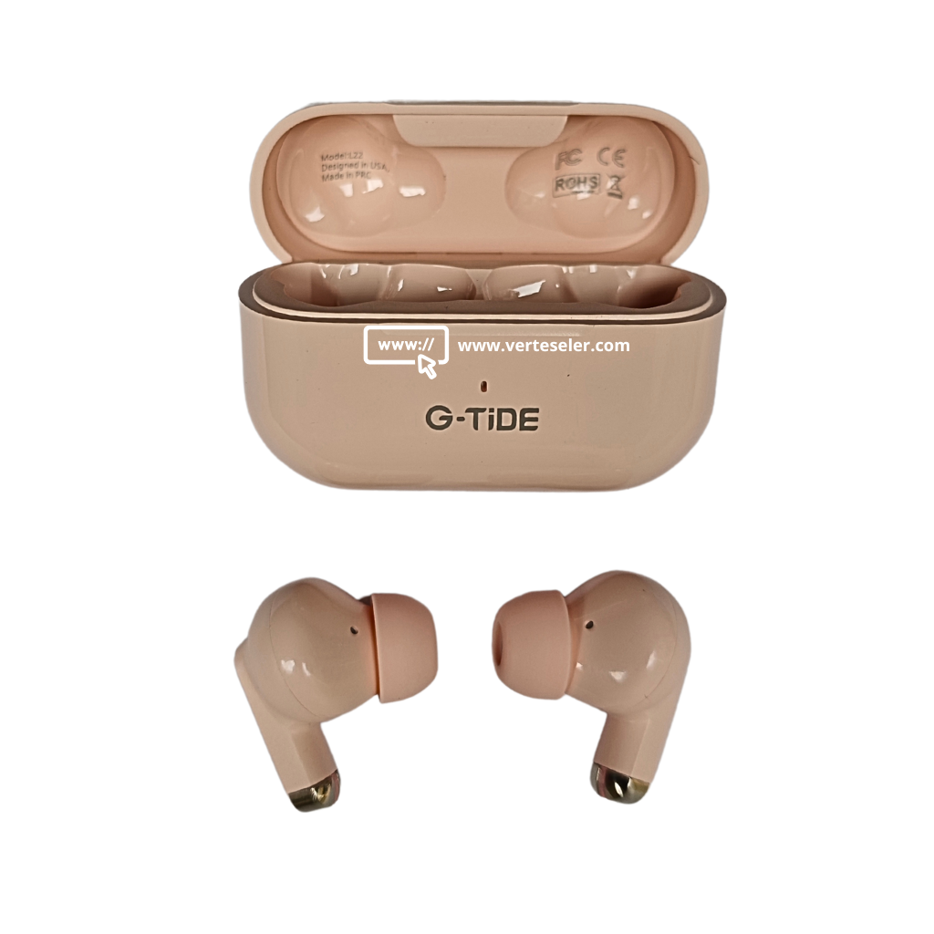 Audífonos bluetooth 5.3 G-tide L22 hasta 8 horas de batería, estuche de carga y bolsa regalo.Rosa
