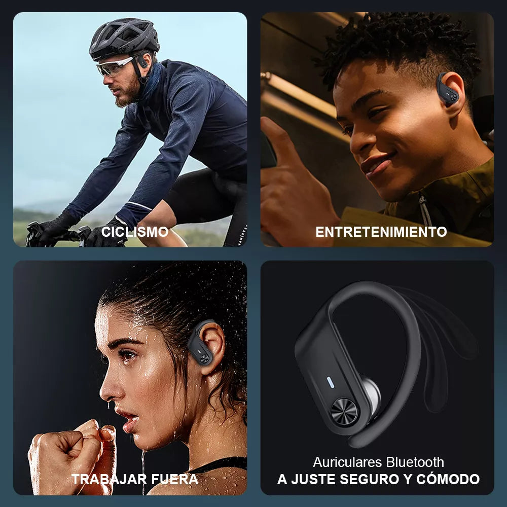 Audífonos Bluetooth 5.3 con ENC, 80H de Batería e IPX7 para Deporte y Negocios