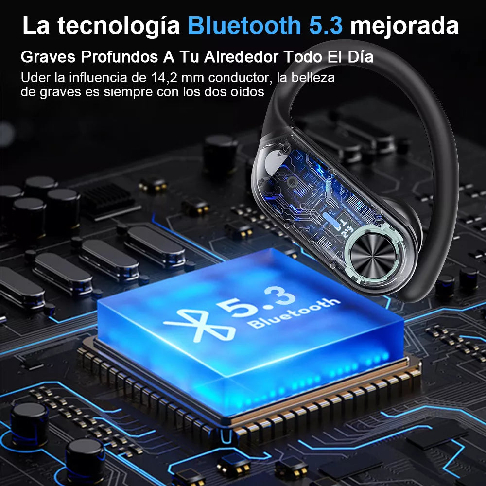 Audífonos Bluetooth 5.3 con ENC, 80H de Batería e IPX7 para Deporte y Negocios