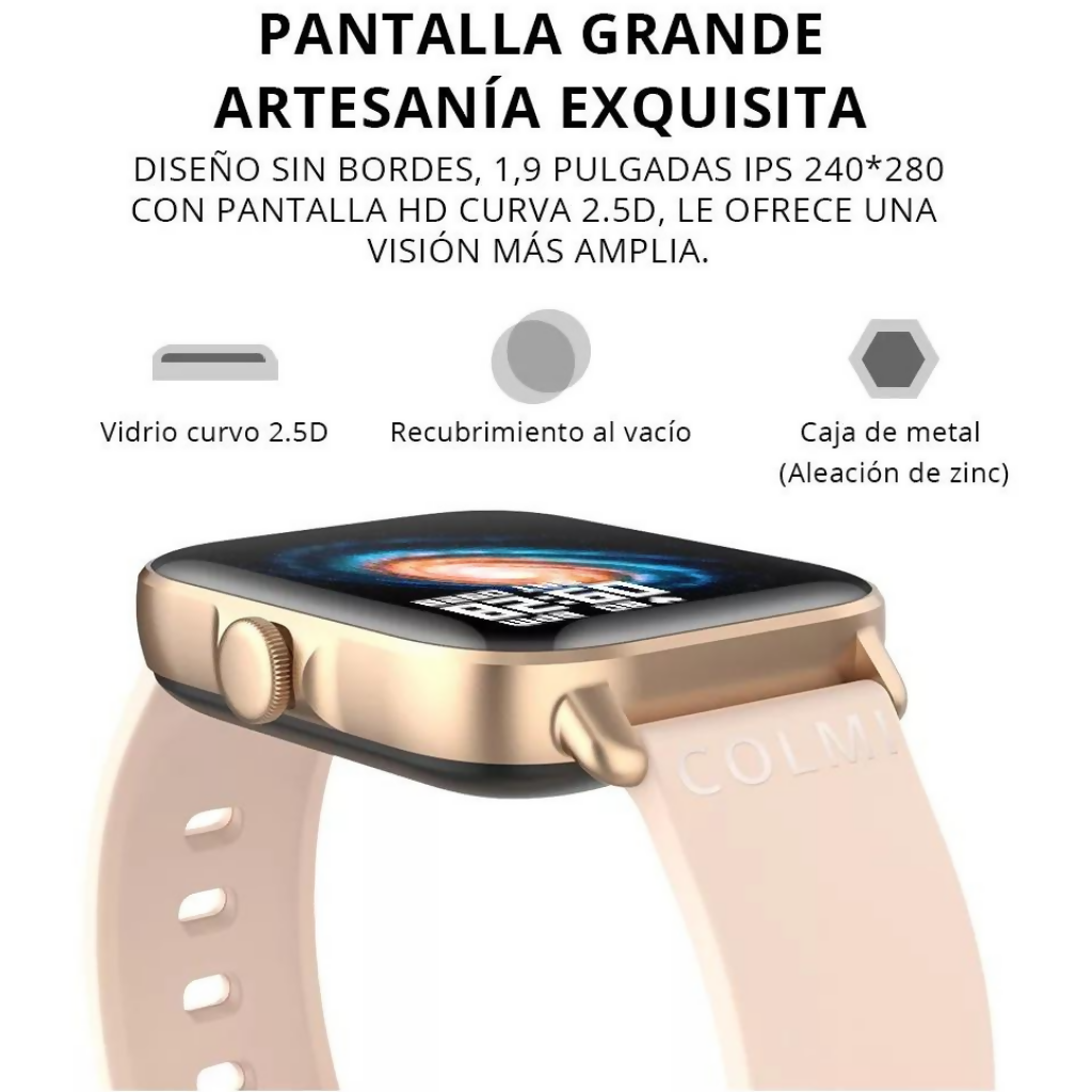 Smartwatch Colmi P28plus. Notifica llamadas. DORADO