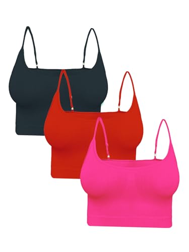 Pack de 3 Tops de Mujer Deportivo o Casual Blusas Croptop básicos Dama Tirantes Camiseta Corta Dama Stretch