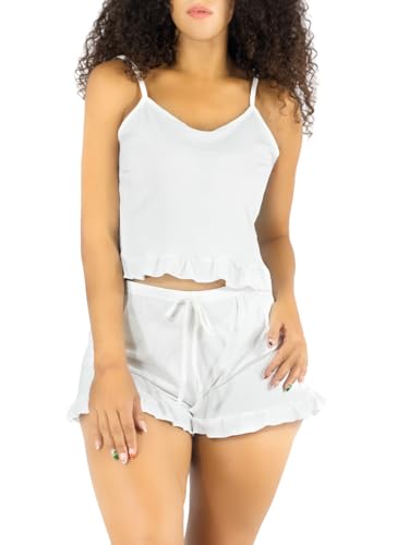 Conjunto de Pijama para Dama, Playera de Verano y Pantalones Cortos, Conjunto de Ropa de Dormir Suave Y Muy Ligera