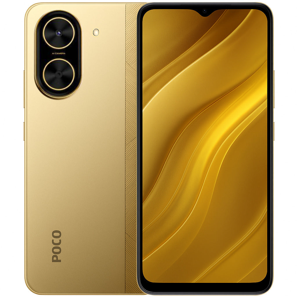 Smartphone XIAOMI POCO C71 4/128 GB (Dorado) con Smartwatch FILWANS GTR LITE (Plata) y Audifonos G-Tide H21 (Plata)