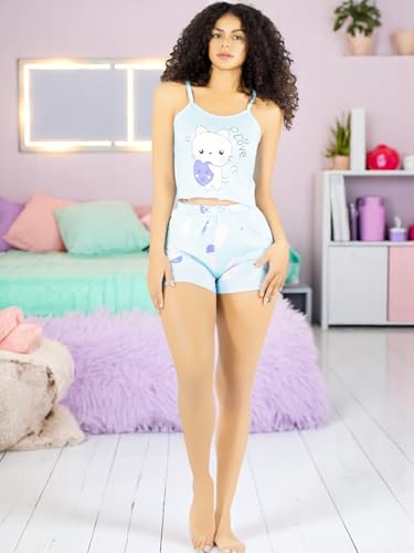 Pijama 3 Piezas Mujer Short Blusa Playera Suave Cómoda Relax