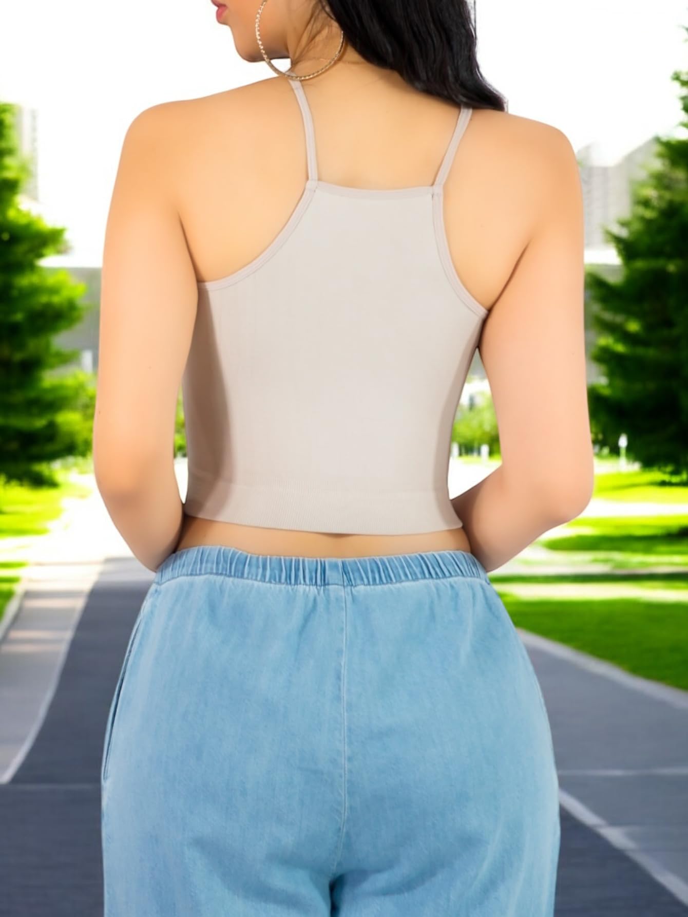 Pack de 3 Tops de Mujer Deportivo o Casual Blusas Croptop básicos Dama Tirantes Camiseta Corta Dama Stretch
