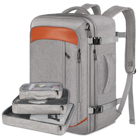 Mochila de transporte, mochila de viaje extragrande aprobada por aerolíneas de 50  con 3 cubos de embalaje para mujeres y hombres, resistente al agua expandible durante la noche, veliz de negocios.