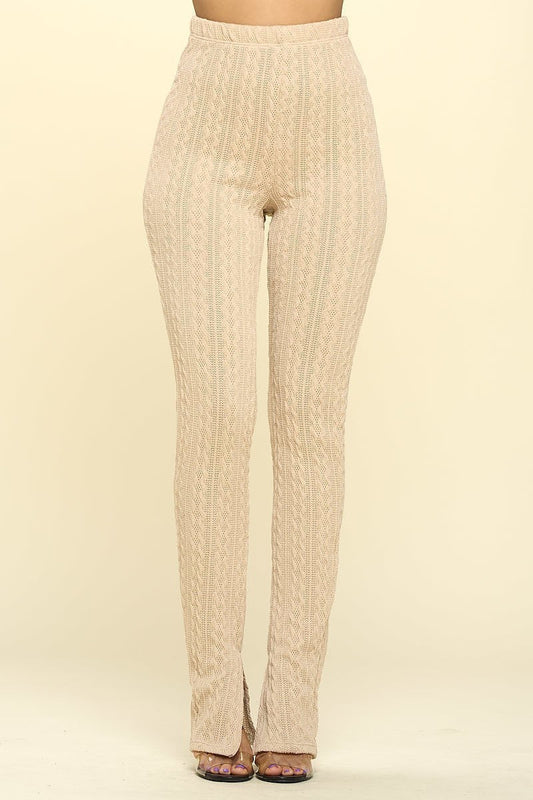 Leggings de punto de tiro alto