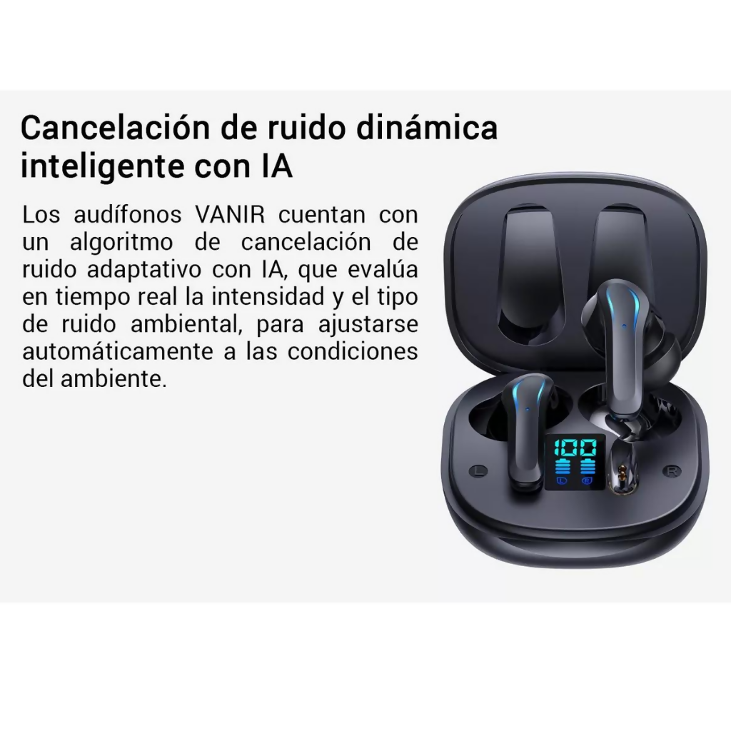 Audífonos Inalámbricos Bluetooth VANIR con Hi-Res Audio, Audífonos Bluetooth semiabiertos con cancelación de Ruido