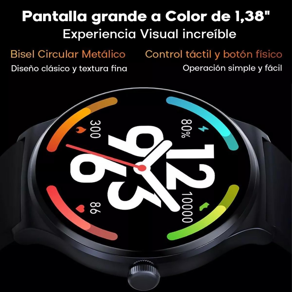 Smartwatch Haylou, Bluetooth 5.3, larga duración Batería. Azul