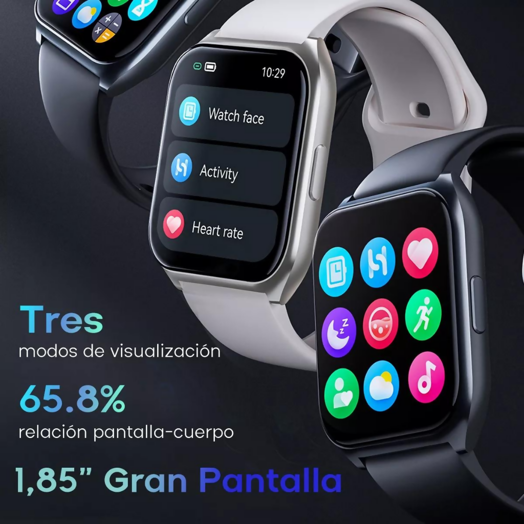 Haylou Smart Watch 2 Pro 1.85" Gran Pantalla, Con Llamadas, Ipx68 Para Android Y los, Bluetooth 5.0, Caratulas Personalizadas, Ls02 Pro, Azul Oscuro