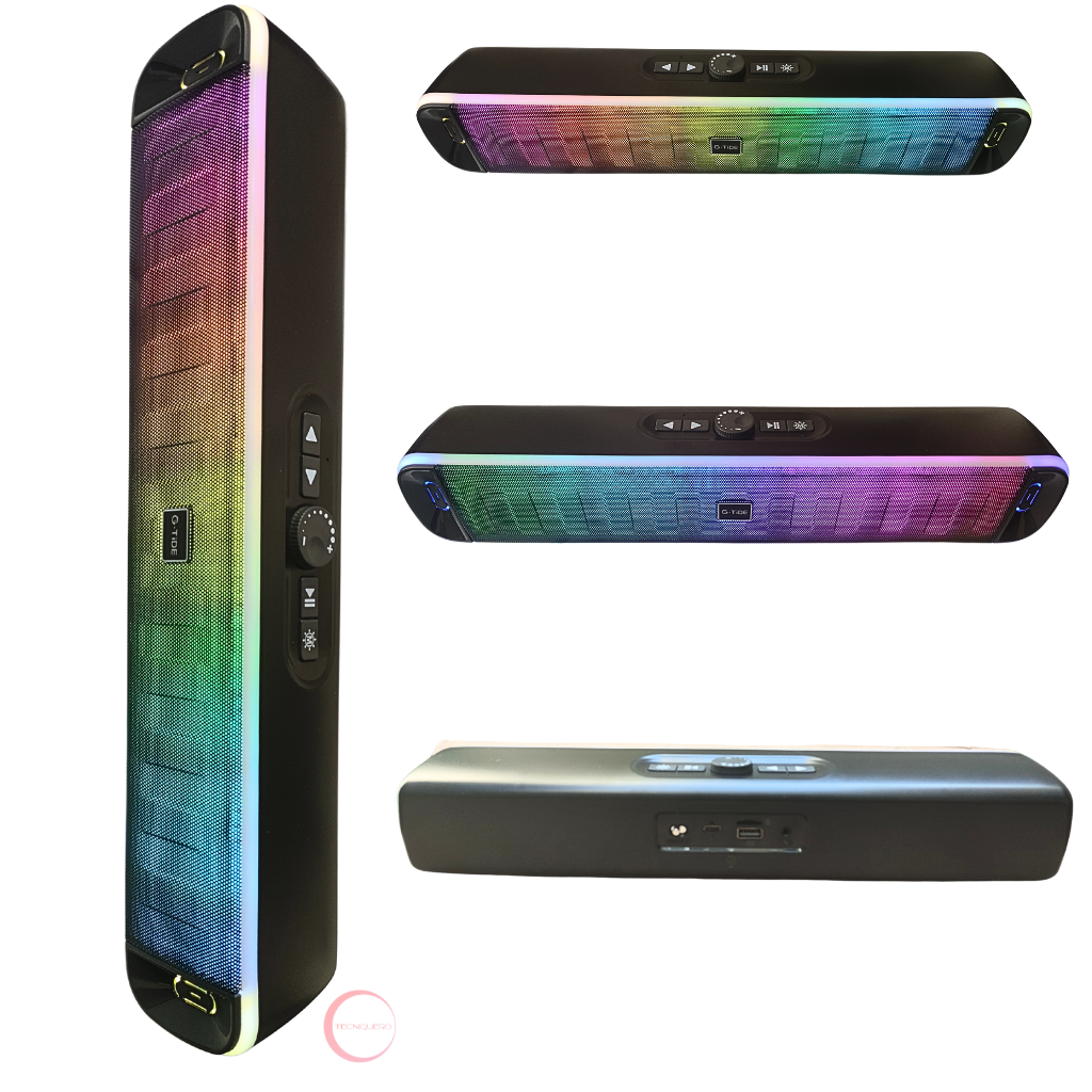 Bocina Bluetooth G-Tide SH30 con Luces LED, 16W de Potencia, 4 Horas de Reproducción y Sonido Envolvente