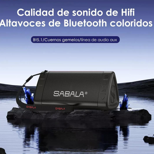 Bocina Portátil Sabala 901, audio potente y claro, bluetooth 5.1, 10W. NEGRA