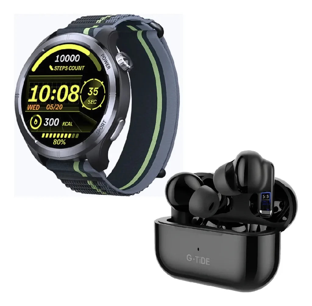 D_NQ_NP_2X_915259-MLM88029968400_072025-F-smartwatch-filwans-gtr-lite-negro-audifonos-g-tide-l22-neg