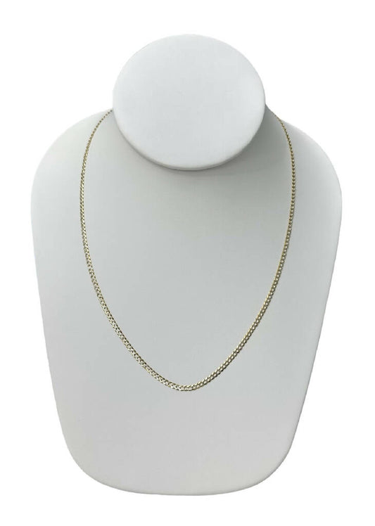 Cadena en Oro amarillo con corte diamante, real de 10 quilates Modelo cubano brillante, clásico para hombre resistente para colgantes y abalorios con cierre de langosta , 2.5 milímetro de ancho y 22 pulgadas de largo.