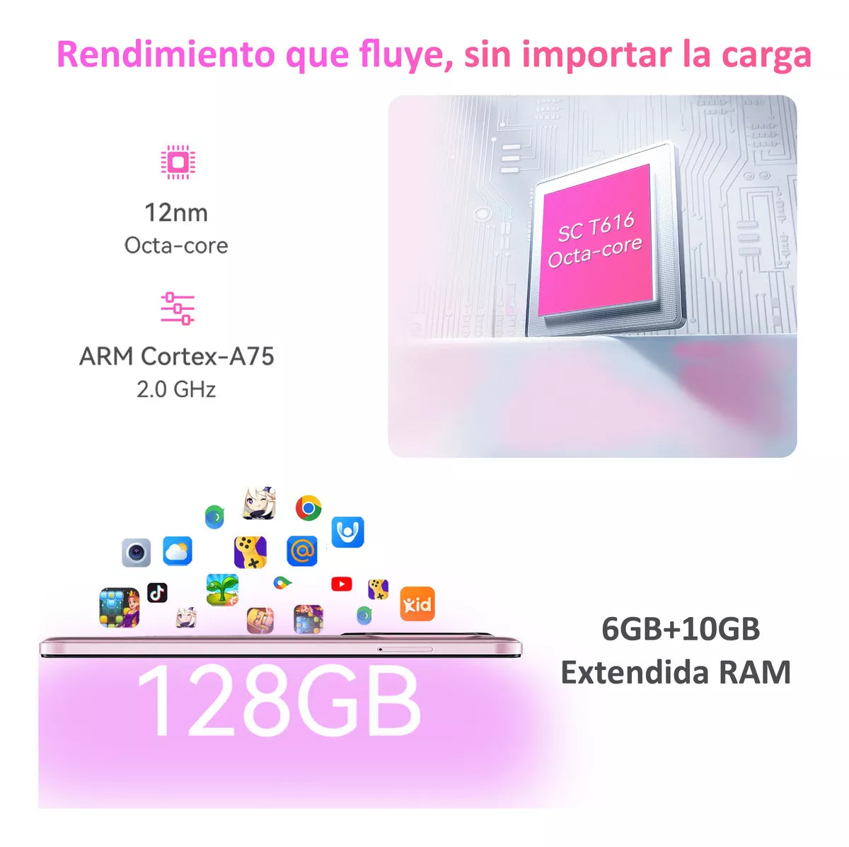 Celular Cubot A30 Dual SIM 128GB - 6GB RAM  Pantalla HD+ 6.745"  Cámara 48MP Android 14