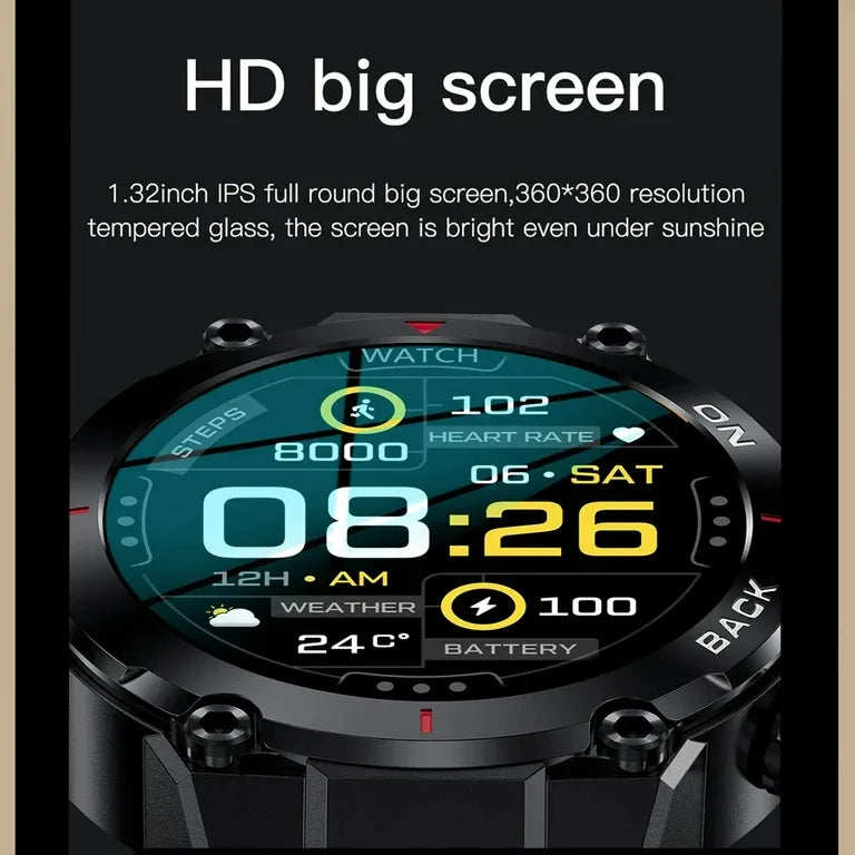 Smartwatch Deportivo K37, Notificaciones, Llamadas Bluetooth y Monitor de Salud – Potencia Total en tu Muñeca
