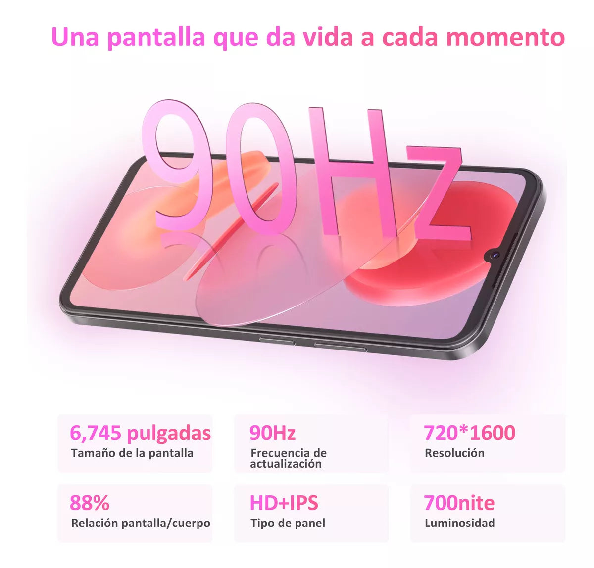 Celular Cubot A30 Dual SIM 128GB - 6GB RAM  Pantalla HD+ 6.745"  Cámara 48MP Android 14