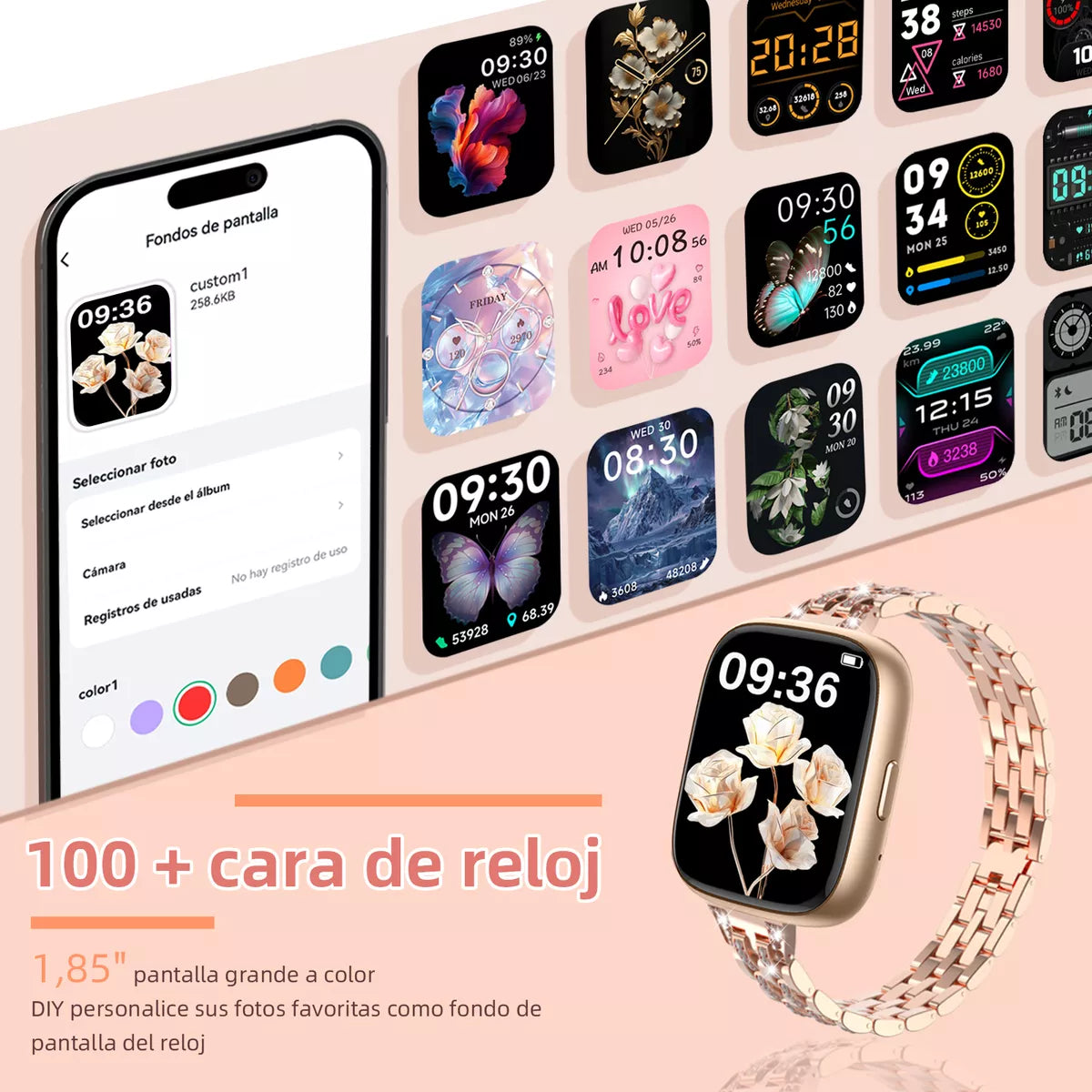 Reloj Inteligente Aitafy-S17 con Alexa, Bluetooth, Resistencia al Agua y Pantalla HD - Ideal para Mujer y Hombre