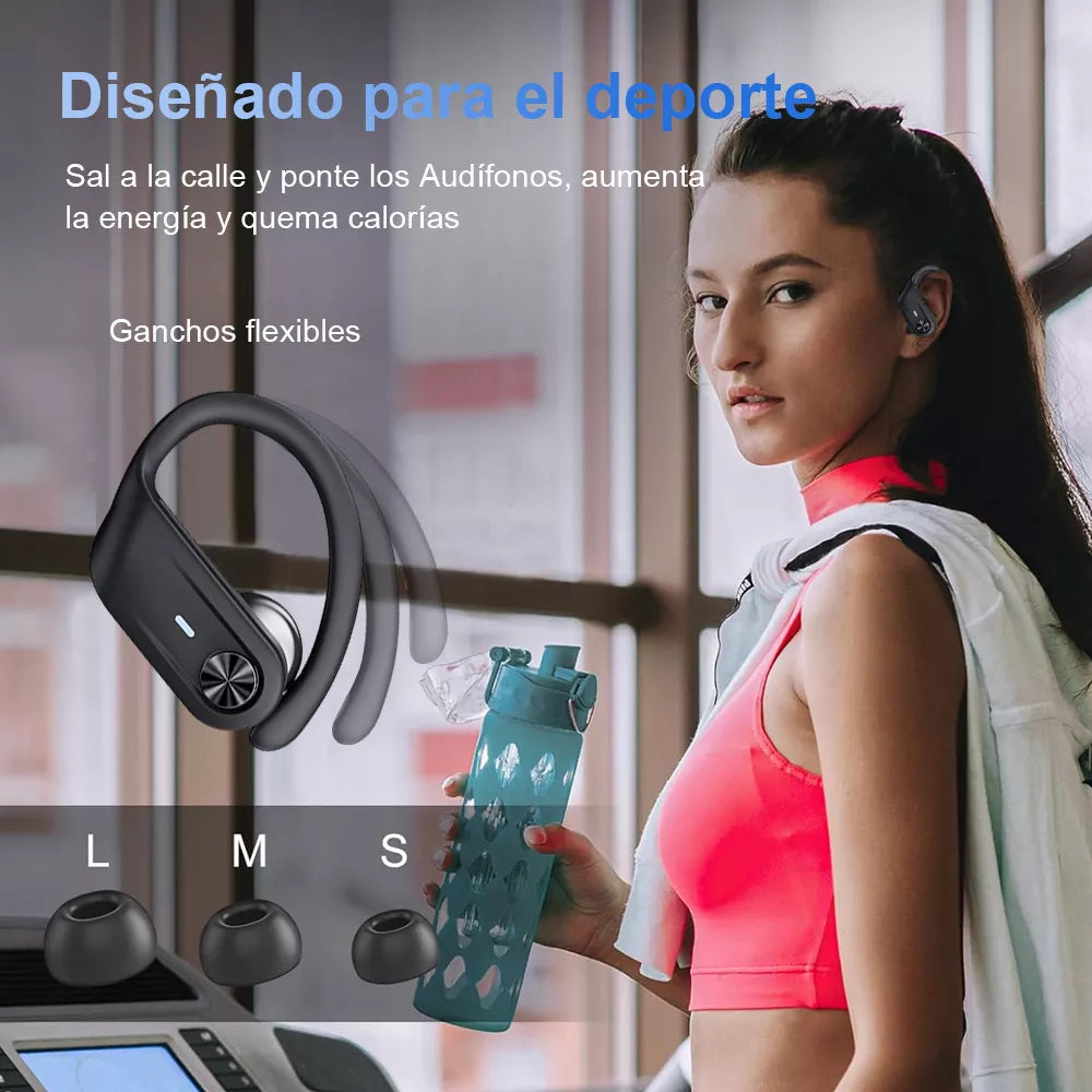Audífonos Bluetooth 5.3 con ENC, 80H de Batería e IPX7 para Deporte y Negocios