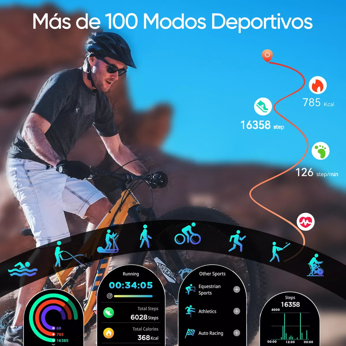 Smartwatch Reloj Inteligente Bluetooth Llamadas Alexa Impermeable IP68 1.38" Monitoreo de Salud y Ejercicio