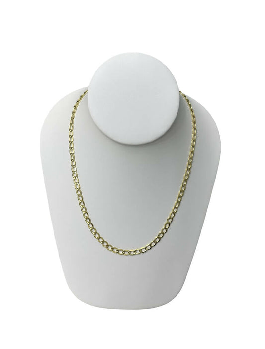 Oro amarillo real de 10 quilates Modelo cubano brillante, clásico para hombre resistente para colgantes y abalorios con cierre de langosta , 5.5 milímetro de ancho y 22 pulgadas de largo.